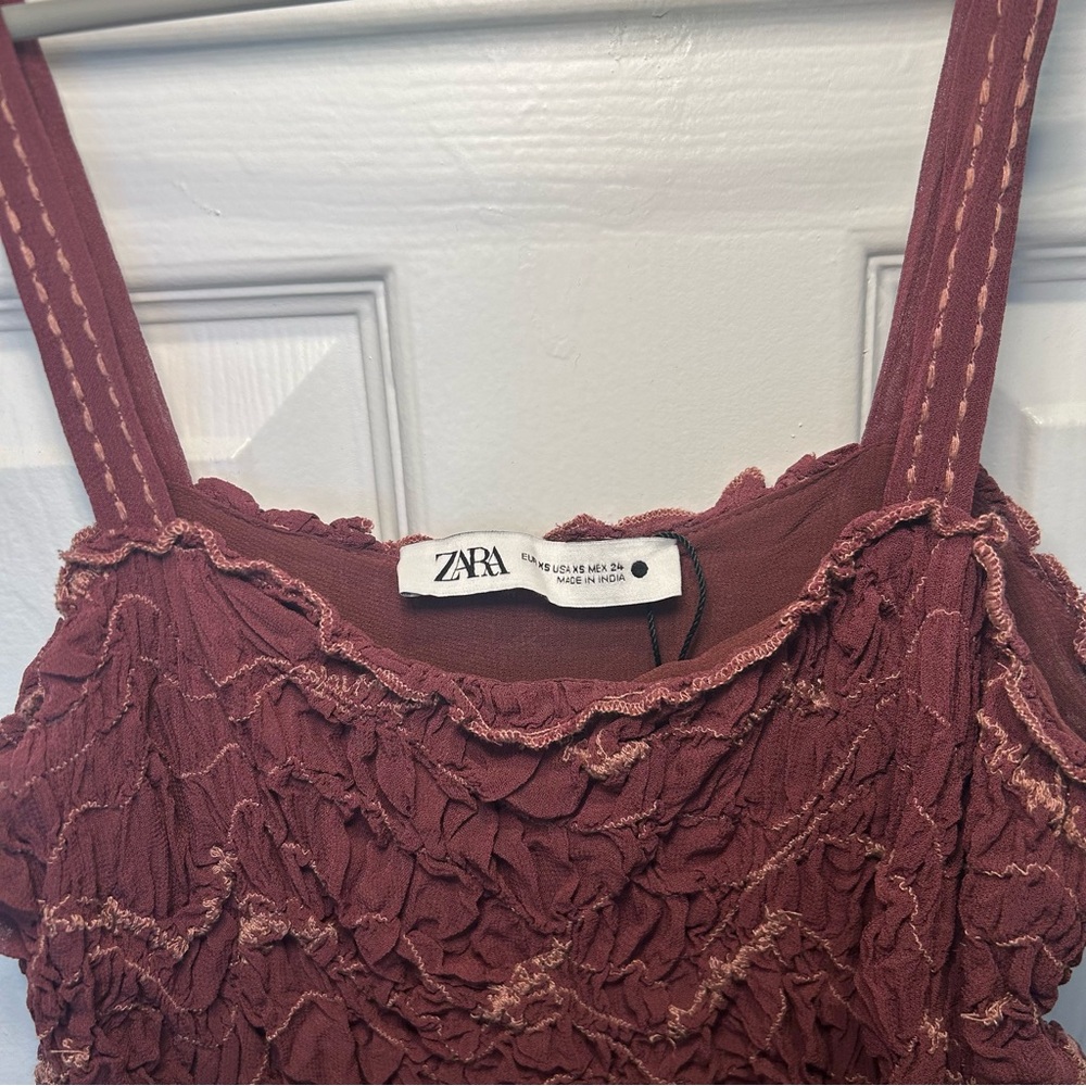 Zara Deep Burgundy Midi Dress - Picture 6 of 10